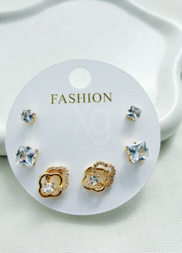 Set de aretes Geometric Blossom
