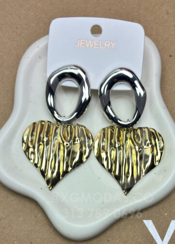 Aretes maxi Heart Bicolor