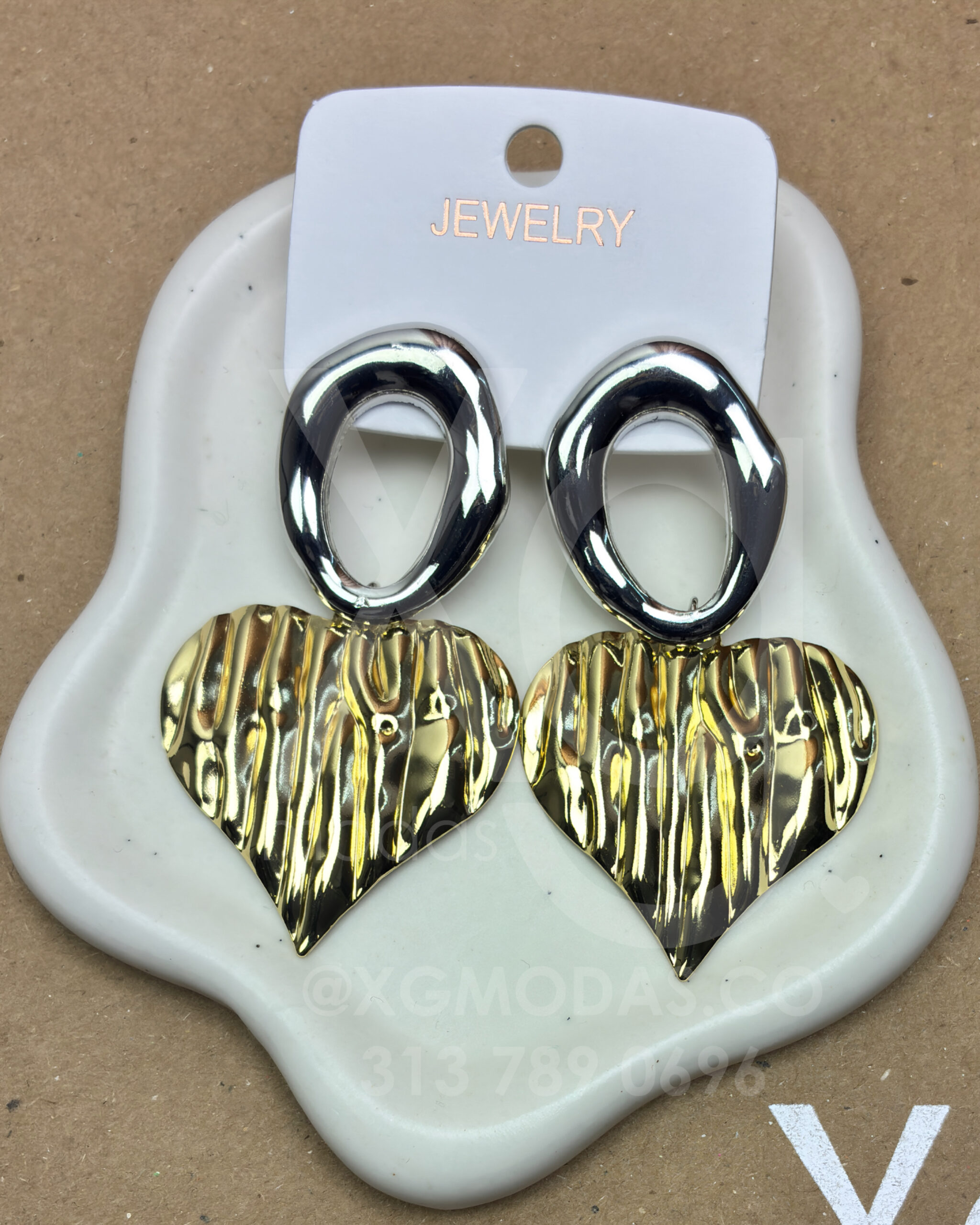 Aretes maxi Heart Bicolor