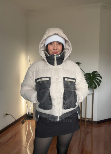 Chaqueta Puffer fusión Denim