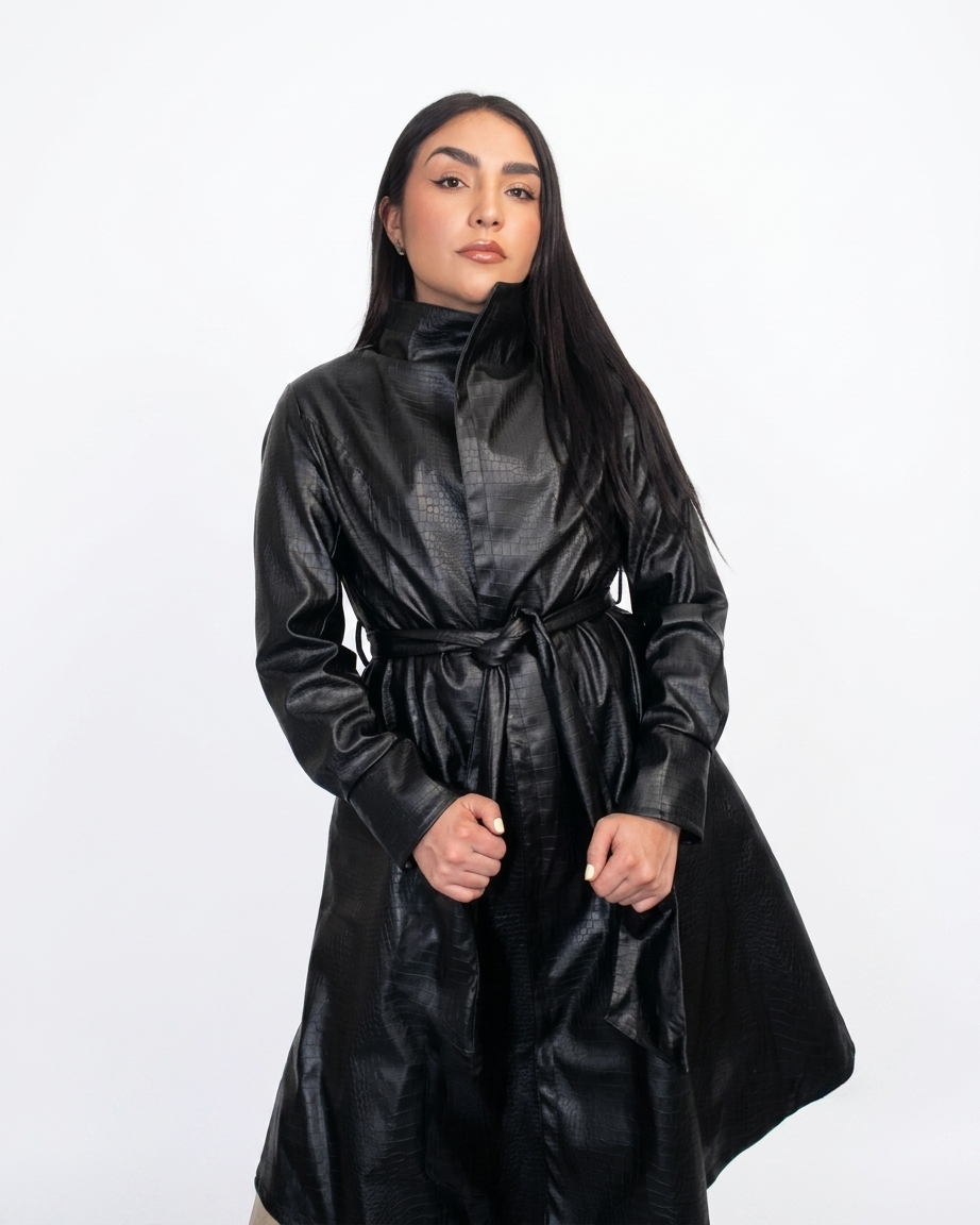 Gabardina Croco Black